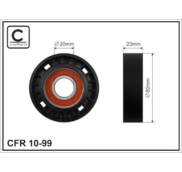 Vratná/vodicí kladka, klínový žebrový řemen CAFFARO 10-99