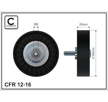 Vratná/vodicí kladka, klínový žebrový řemen CAFFARO 12-16