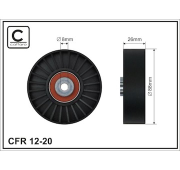 Vratná/vodicí kladka, klínový žebrový řemen CAFFARO 12-20