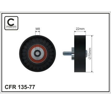 Vratná/vodicí kladka, klínový žebrový řemen CAFFARO 135-77