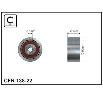 Vratná/vodicí kladka, klínový žebrový řemen CAFFARO 138-22
