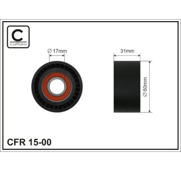 Vratna/vodici kladka, klinovy zebrovy remen CAFFARO 15-00