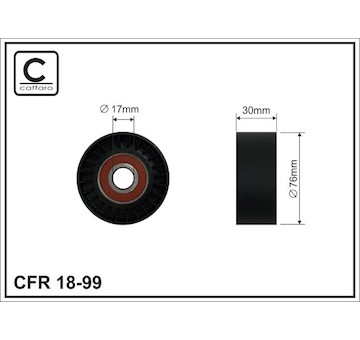 Vratná/vodicí kladka, klínový žebrový řemen CAFFARO 18-99