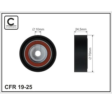 Vratná/vodicí kladka, klínový žebrový řemen CAFFARO 19-25
