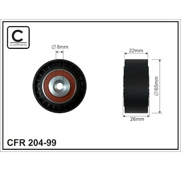 Vratná/vodiaca kladka rebrovaného klinového remeňa CAFFARO 204-99