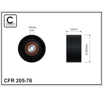 Vratna/vodici kladka, klinovy zebrovy remen CAFFARO 205-76