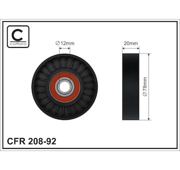 Vratná/vodicí kladka, klínový žebrový řemen CAFFARO 208-92