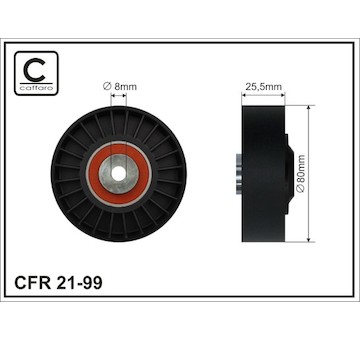 Vratná/vodicí kladka, klínový žebrový řemen CAFFARO 21-99