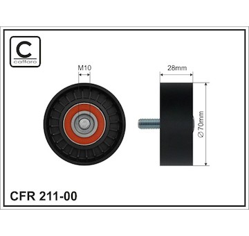 Vratná/vodicí kladka, klínový žebrový řemen CAFFARO 211-00