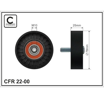 Vratná/vodicí kladka, klínový žebrový řemen CAFFARO 22-00