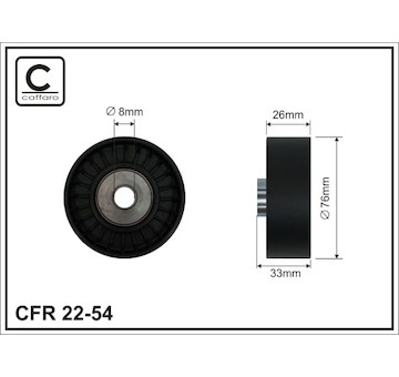 Vratná/vodicí kladka, klínový žebrový řemen CAFFARO 22-54