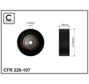 Vratna/vodici kladka, klinovy zebrovy remen CAFFARO 226-107