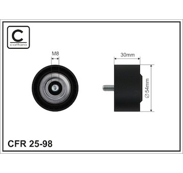 Vratná/vodicí kladka, klínový žebrový řemen CAFFARO 25-98