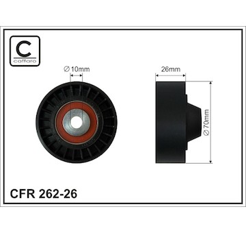Vratná/vodiaca kladka rebrovaného klinového remeňa CAFFARO 262-26