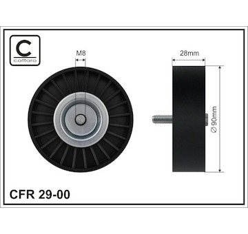 Vratná/vodicí kladka, klínový žebrový řemen CAFFARO 29-00