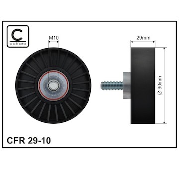 Vratná/vodicí kladka, klínový žebrový řemen CAFFARO 29-10