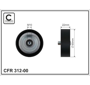 Vratná/vodicí kladka, klínový žebrový řemen CAFFARO 312-00