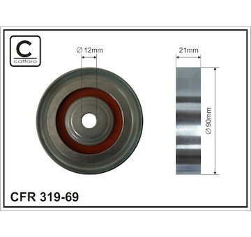 Vratná/vodicí kladka, klínový žebrový řemen CAFFARO 319-69