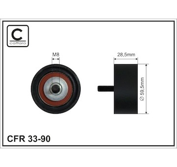 Vratná/vodicí kladka, ozubený řemen CAFFARO 33-90