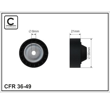 Vratná/vodicí kladka, klínový žebrový řemen CAFFARO 36-49
