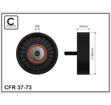 Vratná/vodicí kladka, klínový žebrový řemen CAFFARO 37-73