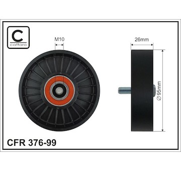 Vratná/vodicí kladka, klínový žebrový řemen CAFFARO 376-99