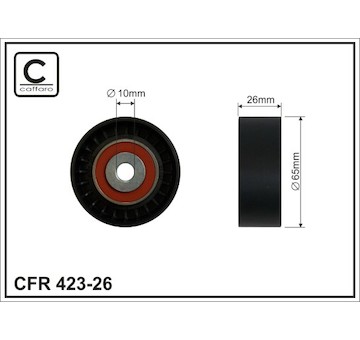 Vratna/vodici kladka, klinovy zebrovy remen CAFFARO 423-26