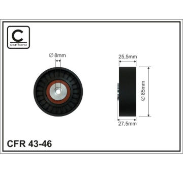 Vratná/vodiaca kladka rebrovaného klinového remeňa CAFFARO 43-46