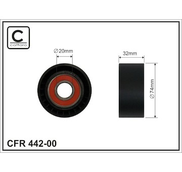 Vratna/vodici kladka, klinovy zebrovy remen CAFFARO 442-00