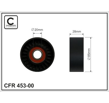 Vratná/vodicí kladka, klínový žebrový řemen CAFFARO 453-00