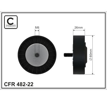 Vratná/vodicí kladka, klínový žebrový řemen CAFFARO 482-22
