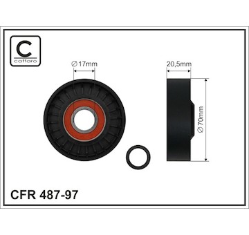 Napínací kladka, žebrovaný klínový řemen CAFFARO 487-97