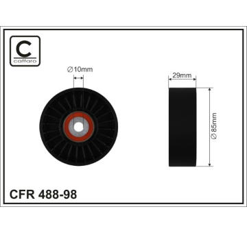 Vratná/vodicí kladka, klínový žebrový řemen CAFFARO 488-98