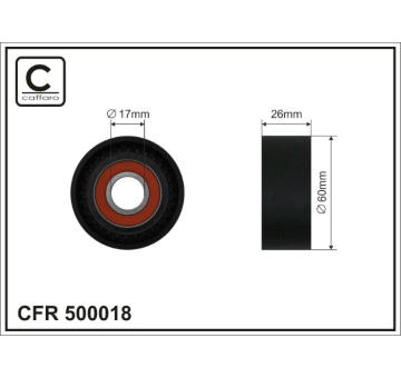 Napínací kladka, žebrovaný klínový řemen CAFFARO 500018