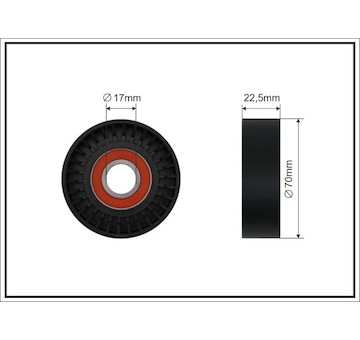 Napínacia kladka rebrovaného klinového remeňa CAFFARO 500057