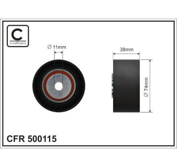 Vratná/vodicí kladka, klínový žebrový řemen CAFFARO 500115