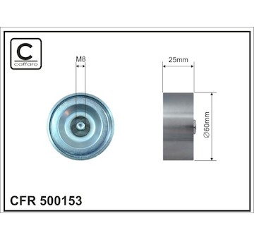 Vratna/vodici kladka, klinovy zebrovy remen CAFFARO 500153