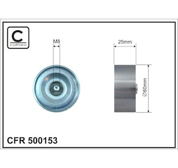 Vratná/vodiaca kladka rebrovaného klinového remeňa CAFFARO 500153