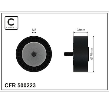 Vratná/vodicí kladka, klínový žebrový řemen CAFFARO 500223