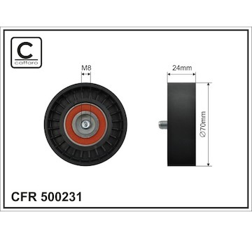 Napínací kladka, žebrovaný klínový řemen CAFFARO 500231