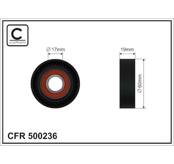 Napínací kladka, žebrovaný klínový řemen CAFFARO 500236