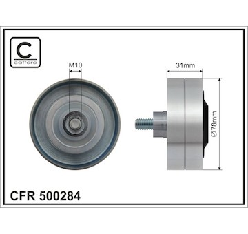 Vratna/vodici kladka, klinovy zebrovy remen CAFFARO 500284