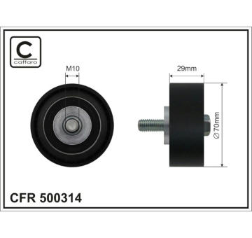 Vratna/vodici kladka, klinovy zebrovy remen CAFFARO 500314