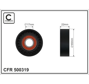 Napínací kladka, žebrovaný klínový řemen CAFFARO 500319