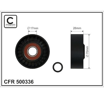 Napínací kladka, žebrovaný klínový řemen CAFFARO 500336