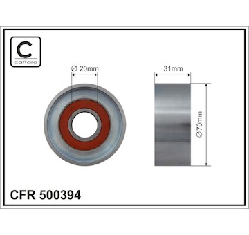 Vratná/vodicí kladka, klínový žebrový řemen CAFFARO 500394