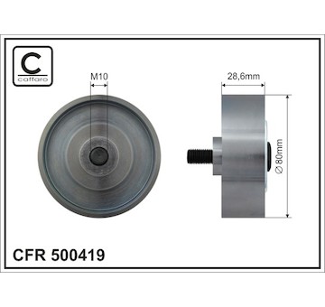 Vratná/vodicí kladka, klínový žebrový řemen CAFFARO 500419