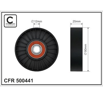 Vratna/vodici kladka, klinovy zebrovy remen CAFFARO 500441