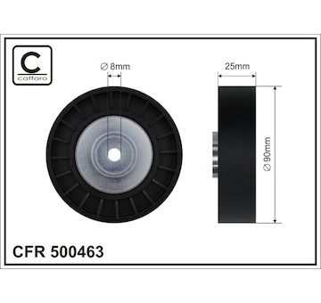 Vratná/vodicí kladka, klínový žebrový řemen CAFFARO 500463