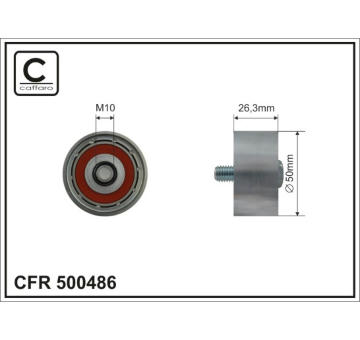 Vratná/vodicí kladka, klínový žebrový řemen CAFFARO 500486